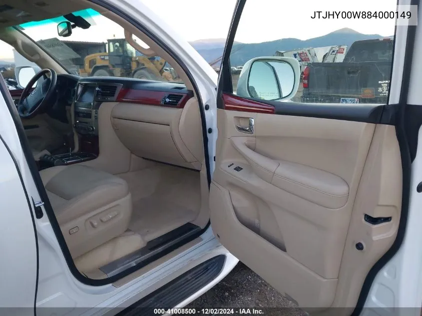 2008 Lexus Lx 570 VIN: JTJHY00W884000149 Lot: 41008500