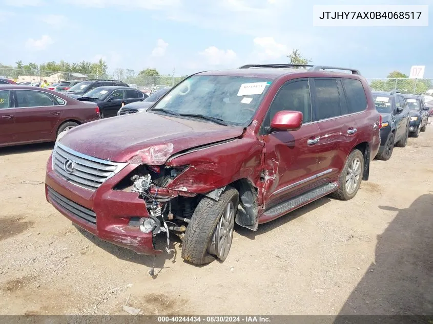2011 Lexus Lx 570 VIN: JTJHY7AX0B4068517 Lot: 40244434