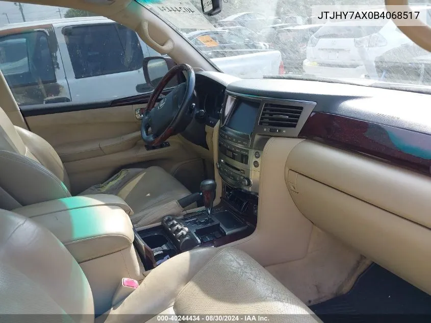 2011 Lexus Lx 570 VIN: JTJHY7AX0B4068517 Lot: 40244434