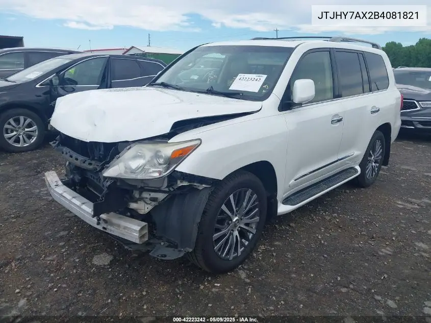 2011 Lexus Lx 570 VIN: JTJHY7AX2B4081821 Lot: 42223242