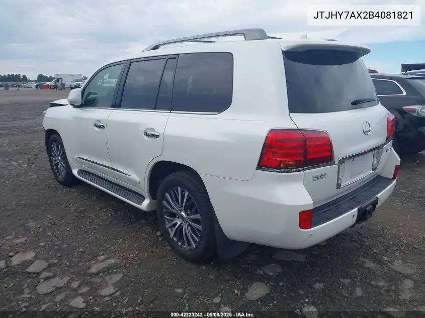 2011 Lexus Lx 570 VIN: JTJHY7AX2B4081821 Lot: 42223242