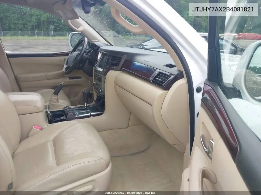 2011 Lexus Lx 570 VIN: JTJHY7AX2B4081821 Lot: 42223242