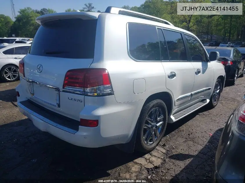 2014 Lexus Lx 570 VIN: JTJHY7AX2E4141455 Lot: 41973578
