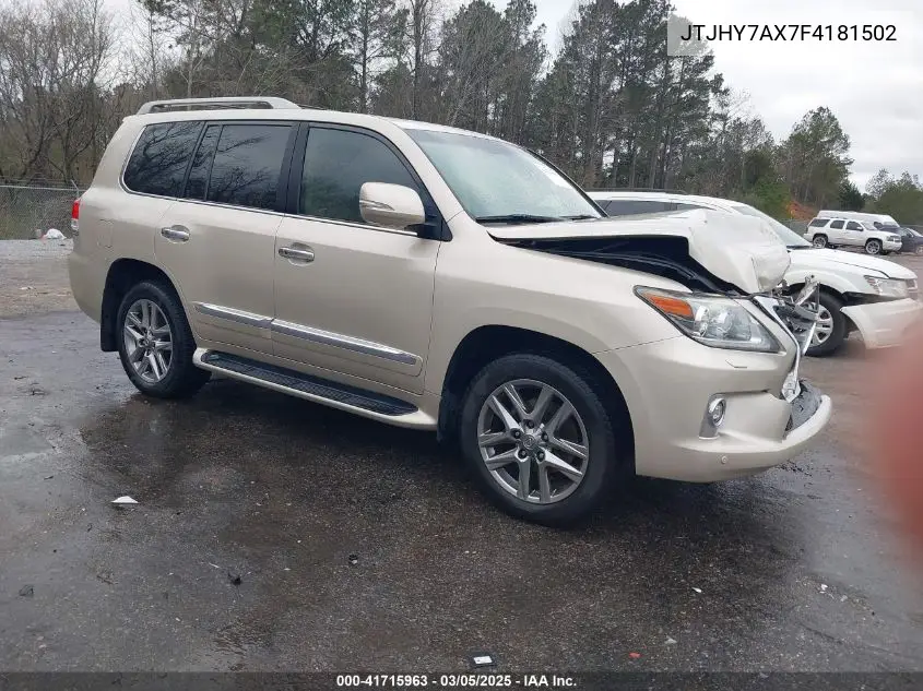 2015 Lexus Lx 570 VIN: JTJHY7AX7F4181502 Lot: 41715963