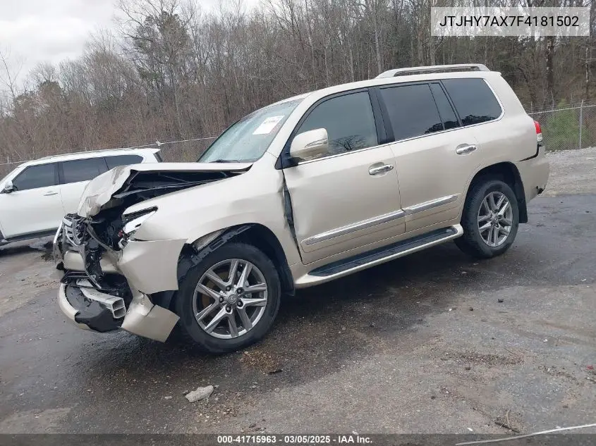 2015 Lexus Lx 570 VIN: JTJHY7AX7F4181502 Lot: 41715963