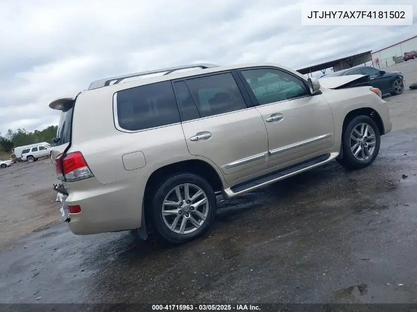 2015 Lexus Lx 570 VIN: JTJHY7AX7F4181502 Lot: 41715963