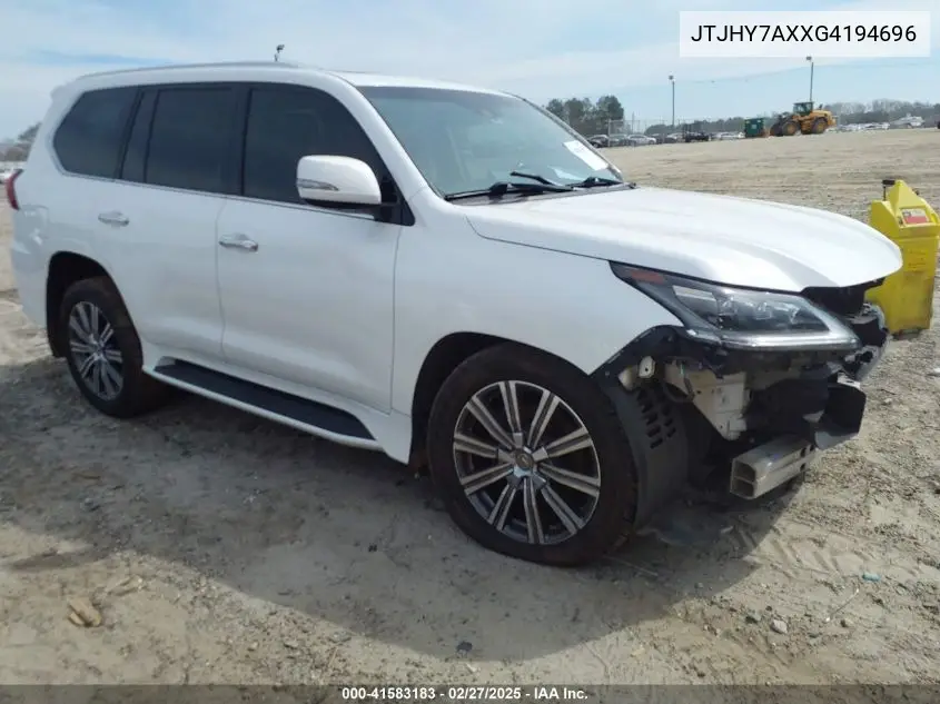 2016 Lexus Lx 570 VIN: JTJHY7AXXG4194696 Lot: 41583183