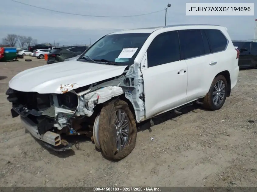 2016 Lexus Lx 570 VIN: JTJHY7AXXG4194696 Lot: 41583183