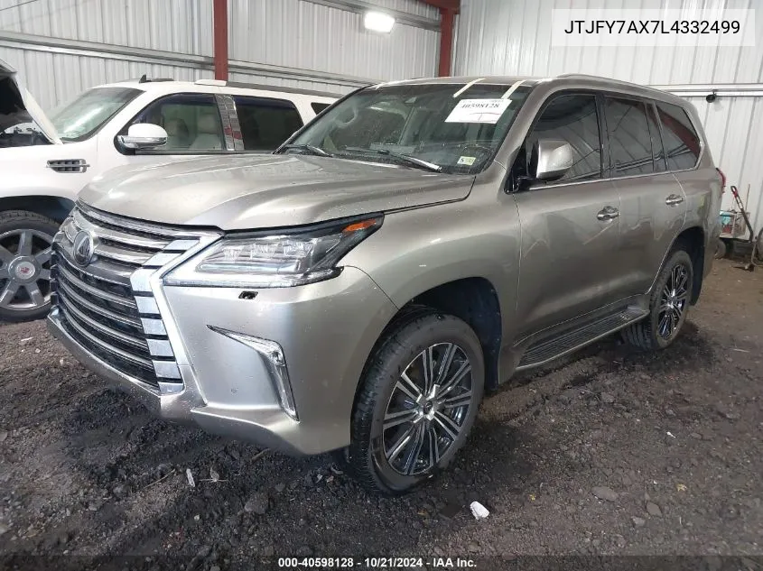 2020 Lexus Lx 570 Two-Row VIN: JTJFY7AX7L4332499 Lot: 40598128