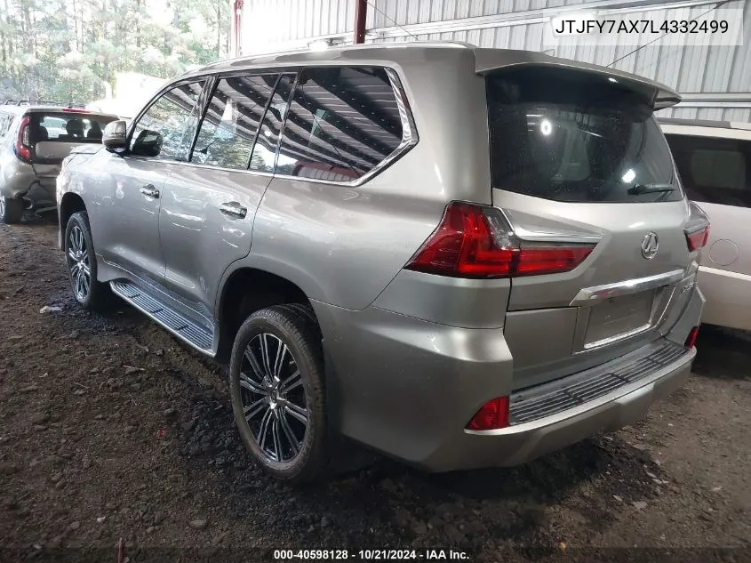 2020 Lexus Lx 570 Two-Row VIN: JTJFY7AX7L4332499 Lot: 40598128