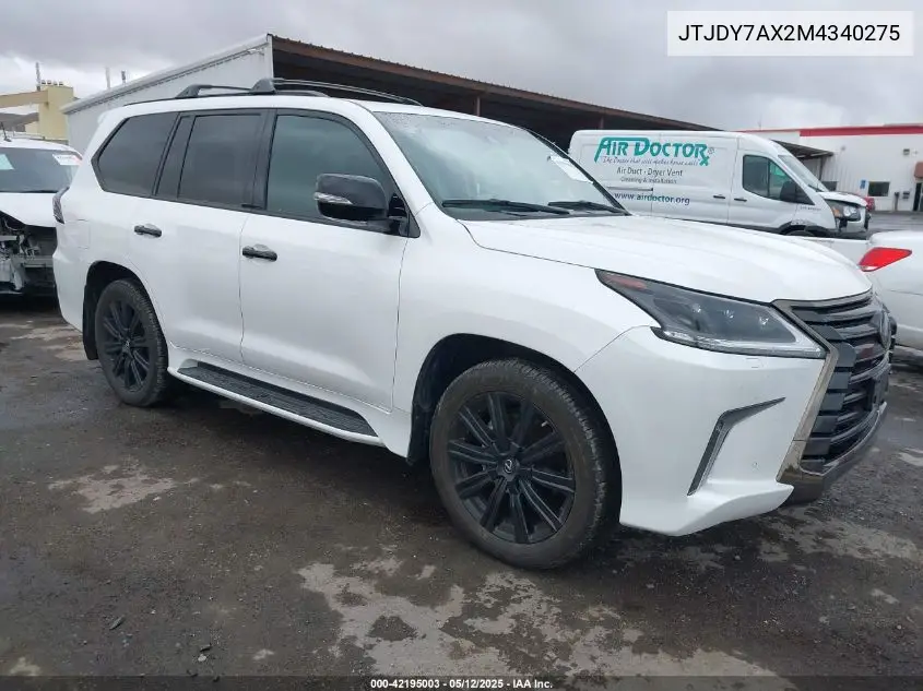 2021 Lexus Lx 570 Three-Row VIN: JTJDY7AX2M4340275 Lot: 42195003