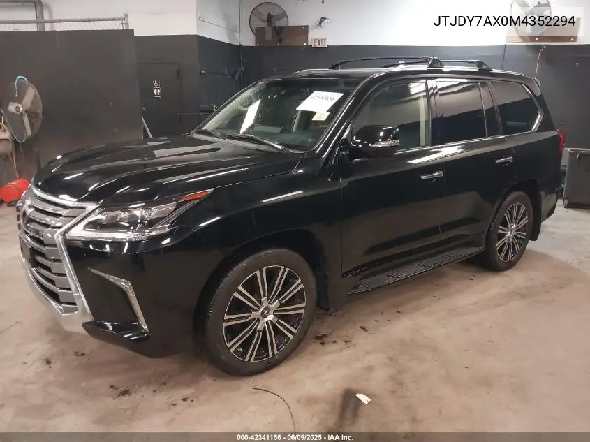 2021 Lexus Lx 570 Three-Row/Two-Row VIN: JTJDY7AX0M4352294 Lot: 42341156