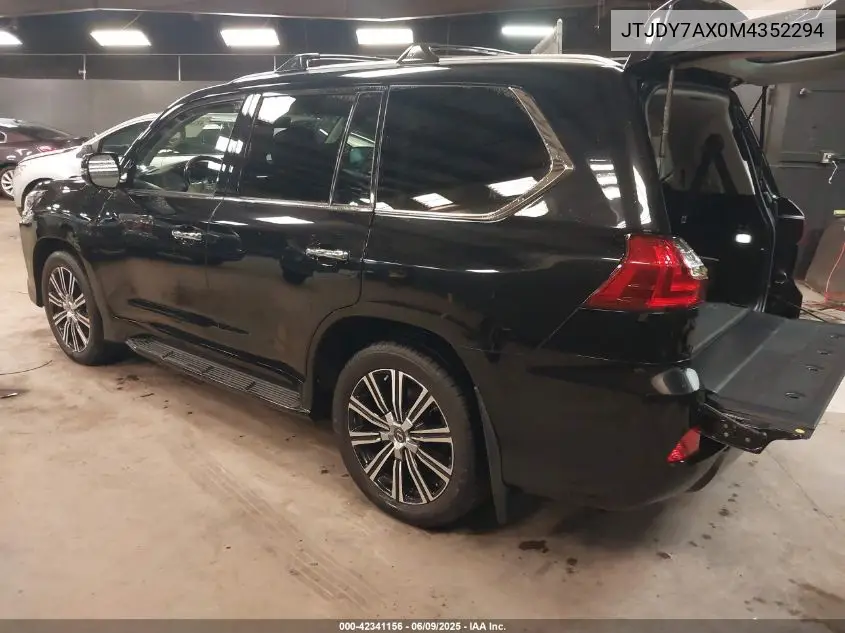 2021 Lexus Lx 570 Three-Row/Two-Row VIN: JTJDY7AX0M4352294 Lot: 42341156