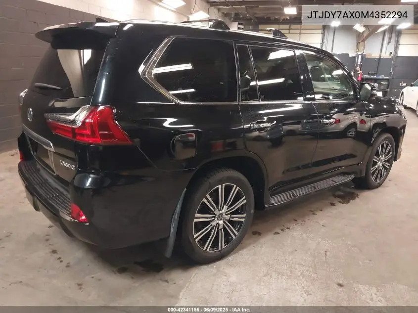 2021 Lexus Lx 570 Three-Row/Two-Row VIN: JTJDY7AX0M4352294 Lot: 42341156