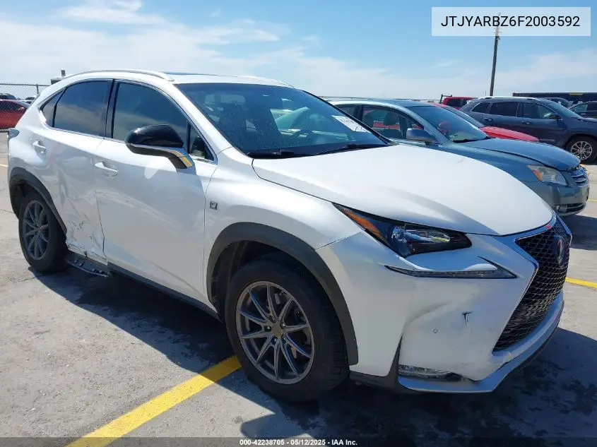 2015 Lexus Nx 200T F Sport VIN: JTJYARBZ6F2003592 Lot: 42238705