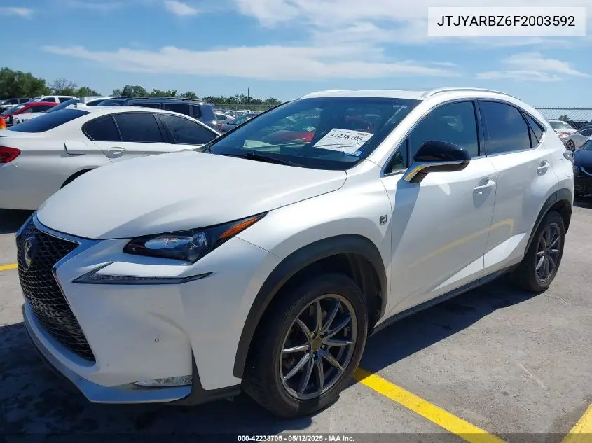 2015 Lexus Nx 200T F Sport VIN: JTJYARBZ6F2003592 Lot: 42238705