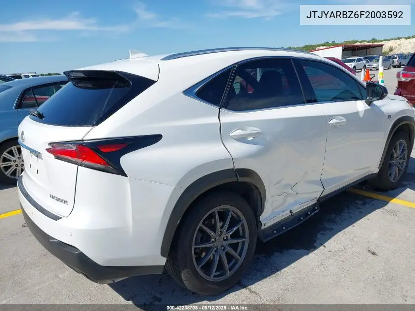 2015 Lexus Nx 200T F Sport VIN: JTJYARBZ6F2003592 Lot: 42238705