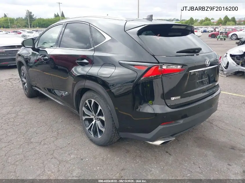 2015 Lexus Nx 200T F Sport VIN: JTJBARBZ9F2016200 Lot: 42243518