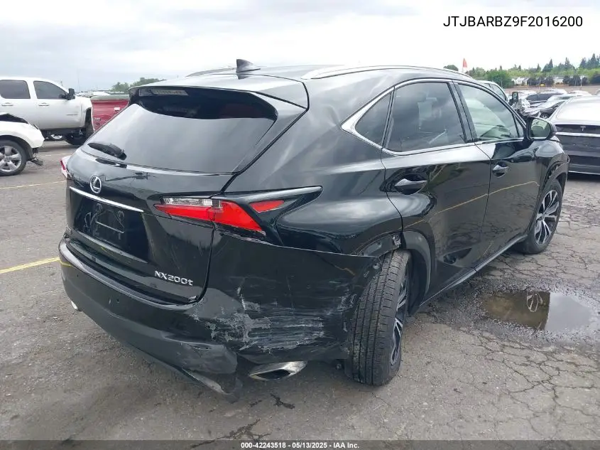 2015 Lexus Nx 200T F Sport VIN: JTJBARBZ9F2016200 Lot: 42243518