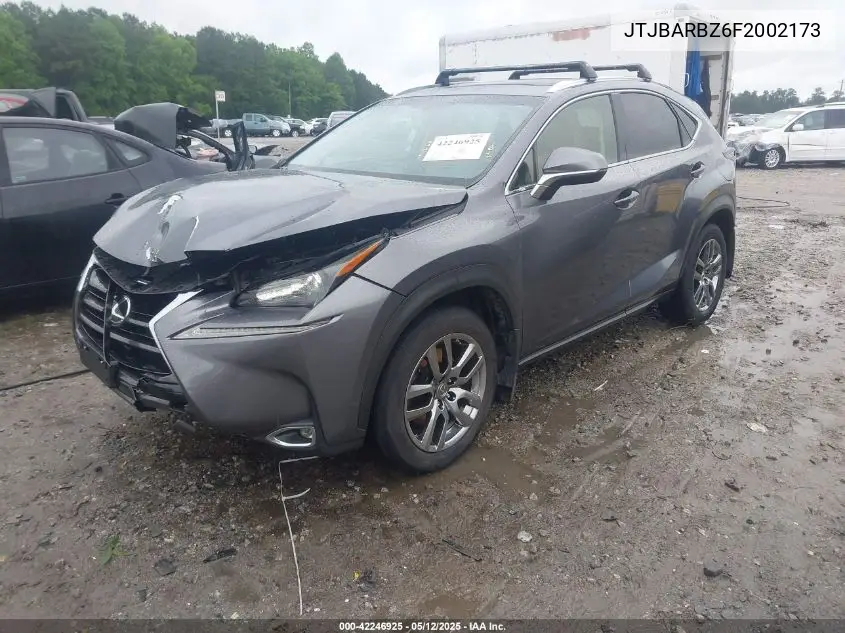 2015 Lexus Nx 200T VIN: JTJBARBZ6F2002173 Lot: 42246925
