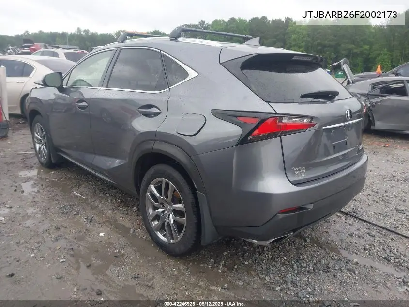 2015 Lexus Nx 200T VIN: JTJBARBZ6F2002173 Lot: 42246925