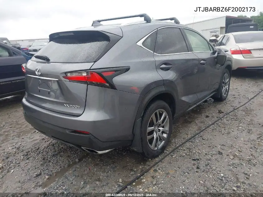 2015 Lexus Nx 200T VIN: JTJBARBZ6F2002173 Lot: 42246925