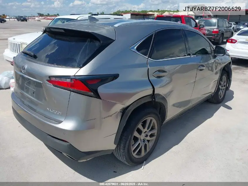 2015 Lexus Nx 200T VIN: JTJYARBZ7F2006629 Lot: 42579631