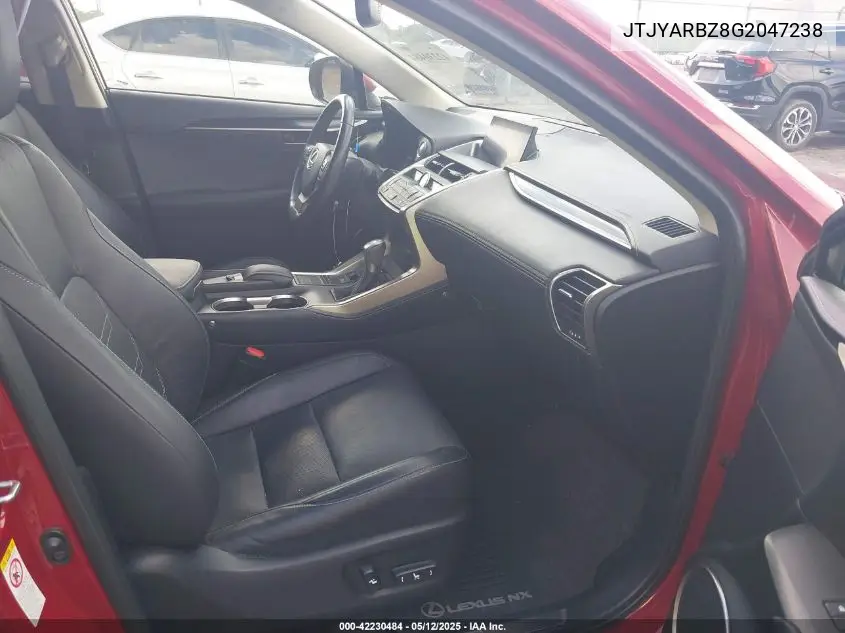 2016 Lexus Nx 200T VIN: JTJYARBZ8G2047238 Lot: 42230484