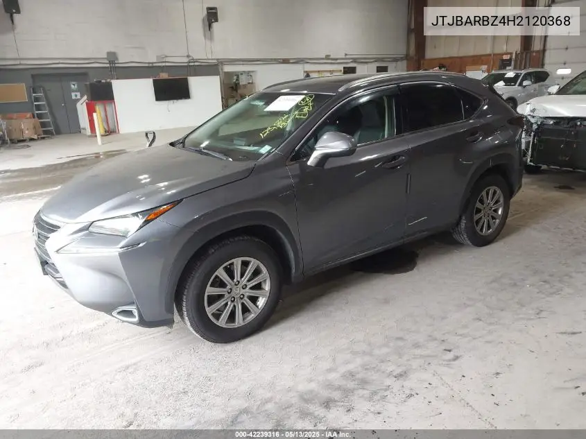 2017 Lexus Nx 200T VIN: JTJBARBZ4H2120368 Lot: 42239316