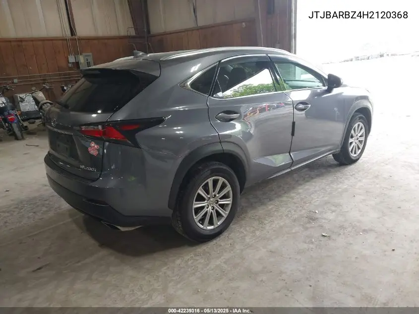 2017 Lexus Nx 200T VIN: JTJBARBZ4H2120368 Lot: 42239316