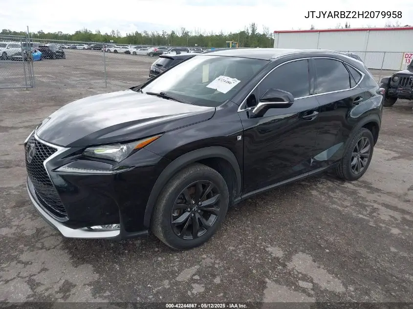 2017 Lexus Nx 200T F Sport VIN: JTJYARBZ2H2079958 Lot: 42244867