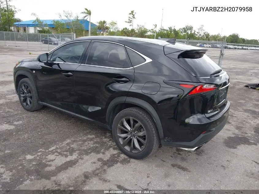 2017 Lexus Nx 200T F Sport VIN: JTJYARBZ2H2079958 Lot: 42244867