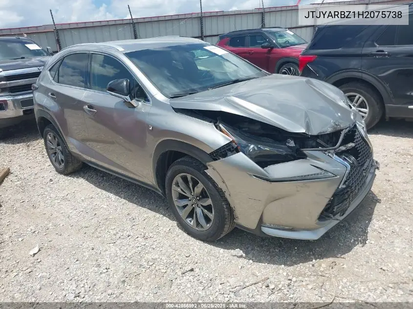 2017 Lexus Nx 200T/Base/F Sport VIN: JTJYARBZ1H2075738 Lot: 42566592
