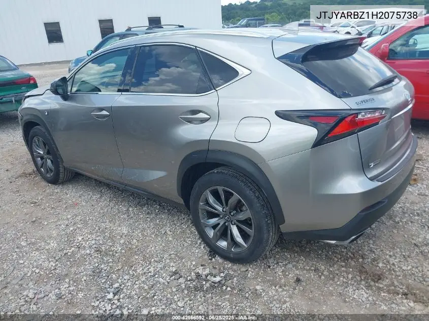 2017 Lexus Nx 200T/Base/F Sport VIN: JTJYARBZ1H2075738 Lot: 42566592