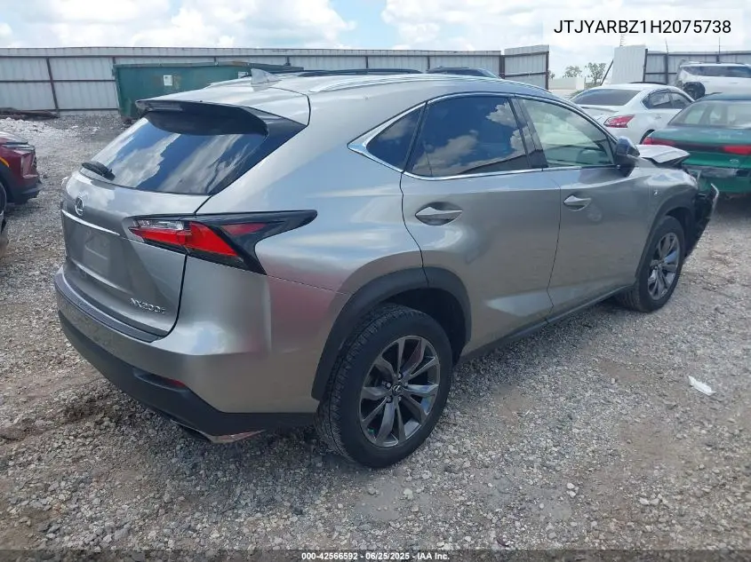 2017 Lexus Nx 200T/Base/F Sport VIN: JTJYARBZ1H2075738 Lot: 42566592