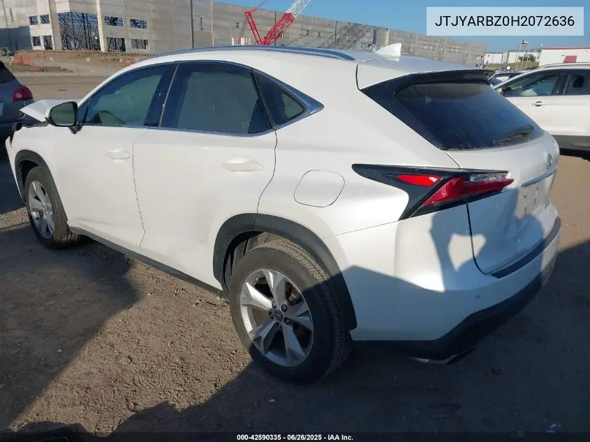 2017 Lexus Nx VIN: JTJYARBZ0H2072636 Lot: 42590335