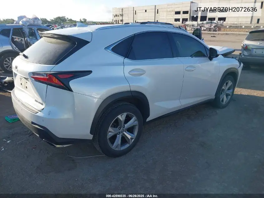 2017 Lexus Nx VIN: JTJYARBZ0H2072636 Lot: 42590335
