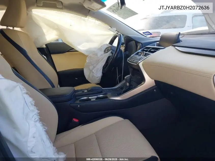2017 Lexus Nx VIN: JTJYARBZ0H2072636 Lot: 42590335