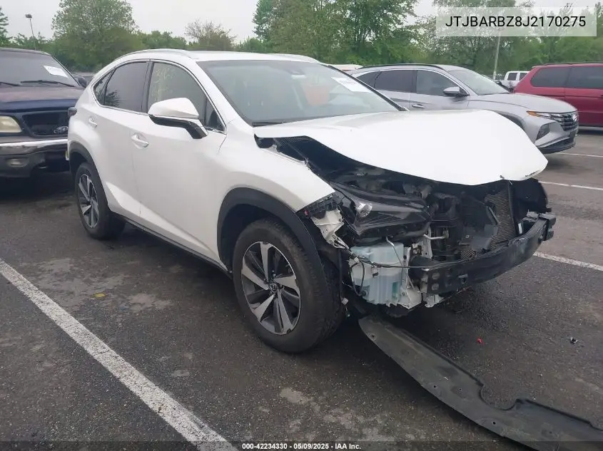 2018 Lexus Nx 300 VIN: JTJBARBZ8J2170275 Lot: 42234330