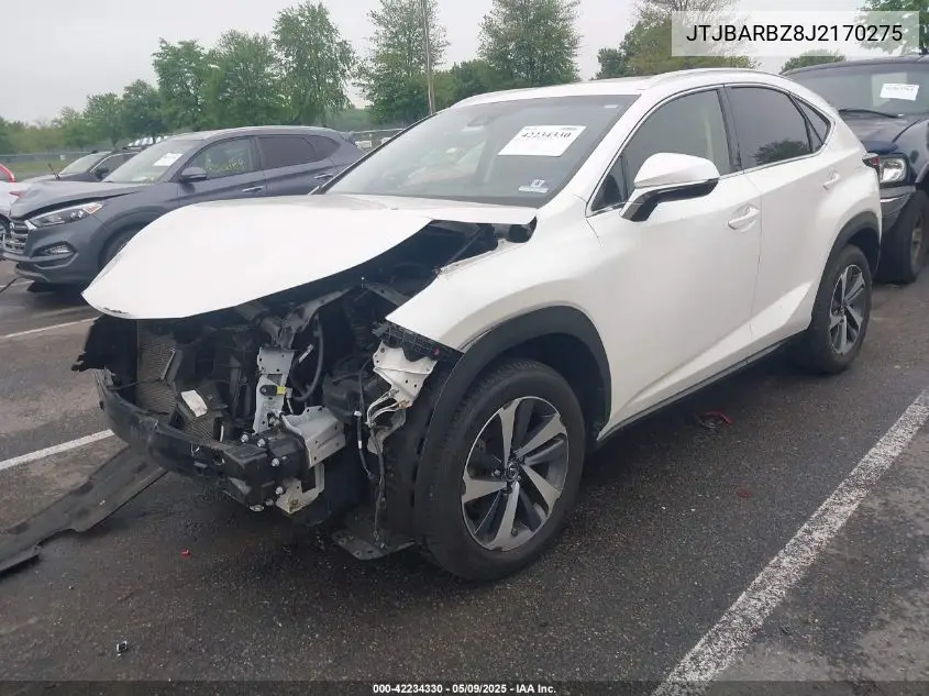 2018 Lexus Nx 300 VIN: JTJBARBZ8J2170275 Lot: 42234330