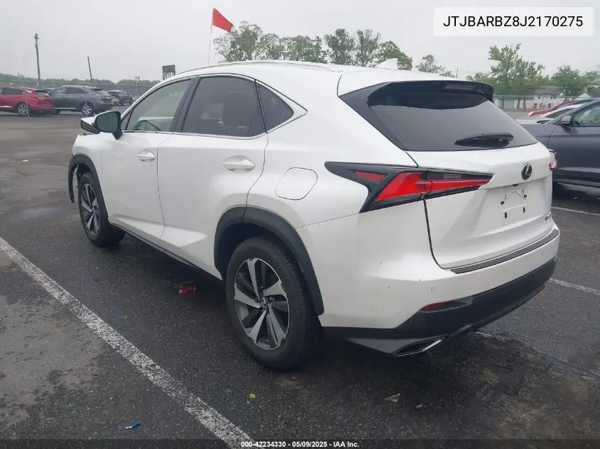 2018 Lexus Nx 300 VIN: JTJBARBZ8J2170275 Lot: 42234330