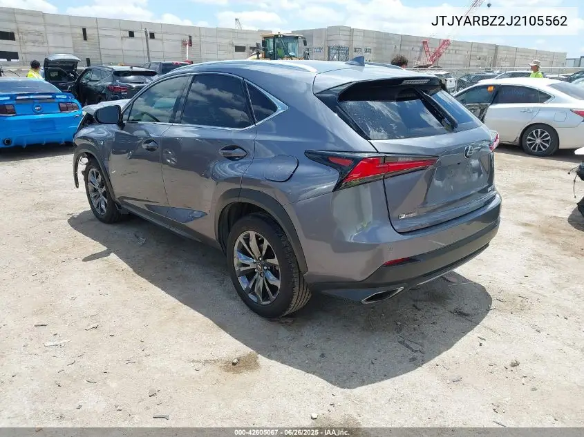 2018 Lexus Nx 300 F Sport VIN: JTJYARBZ2J2105562 Lot: 42605067