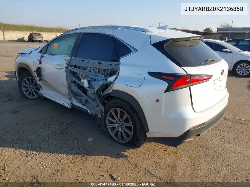 2019 Lexus Nx 300 VIN: JTJYARBZ0K2136858 Lot: 41477493