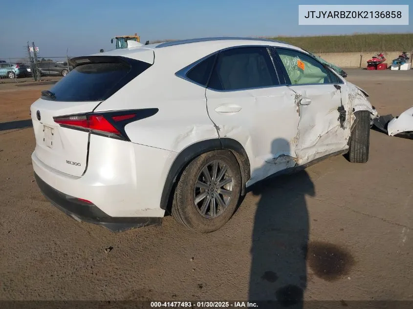 2019 Lexus Nx 300 VIN: JTJYARBZ0K2136858 Lot: 41477493