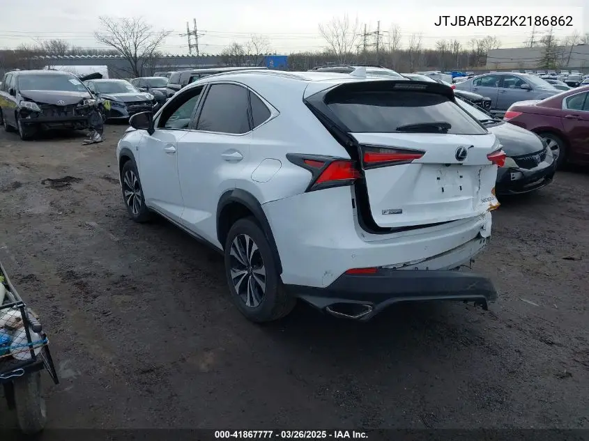 2019 Lexus Nx 300 F Sport VIN: JTJBARBZ2K2186862 Lot: 41867777