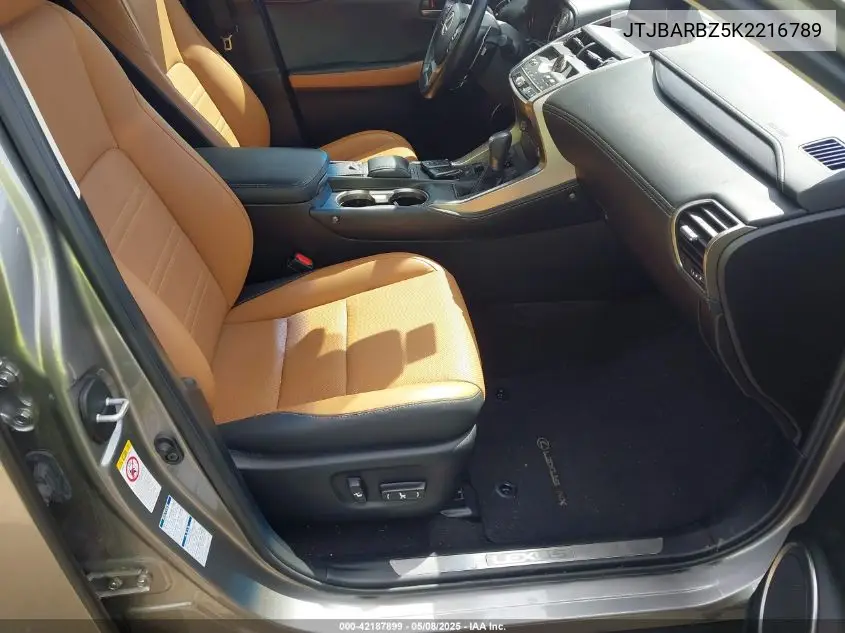 2019 Lexus Nx 300 VIN: JTJBARBZ5K2216789 Lot: 42187899