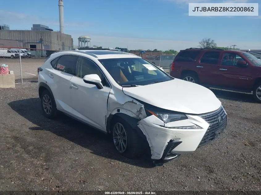 2019 Lexus Nx 300 VIN: JTJBARBZ8K2200862 Lot: 42201649
