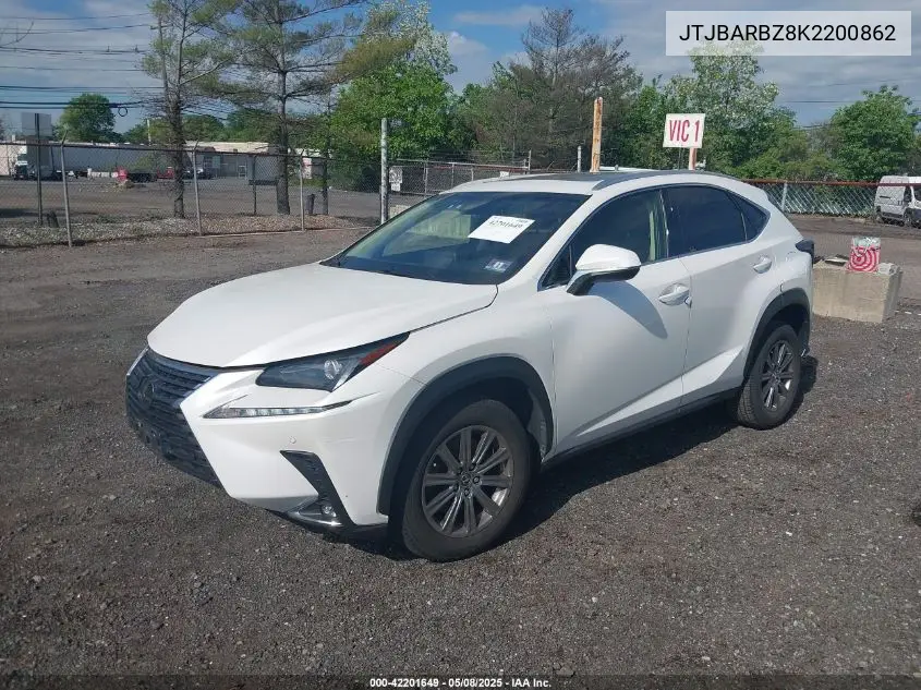 2019 Lexus Nx 300 VIN: JTJBARBZ8K2200862 Lot: 42201649