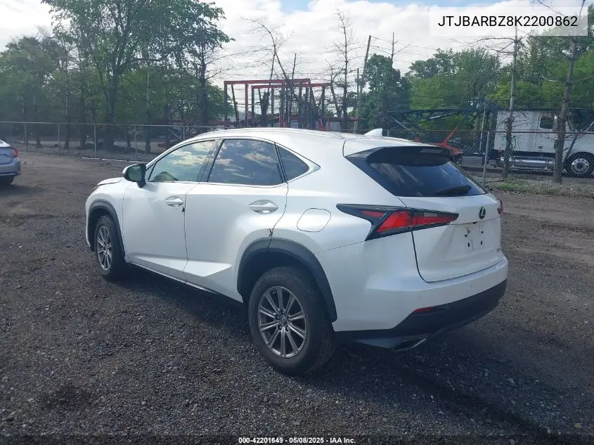 2019 Lexus Nx 300 VIN: JTJBARBZ8K2200862 Lot: 42201649