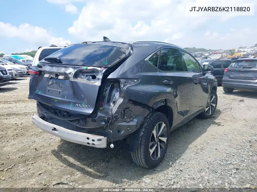 2019 Lexus Nx 300 VIN: JTJYARBZ6K2118820 Lot: 42206511